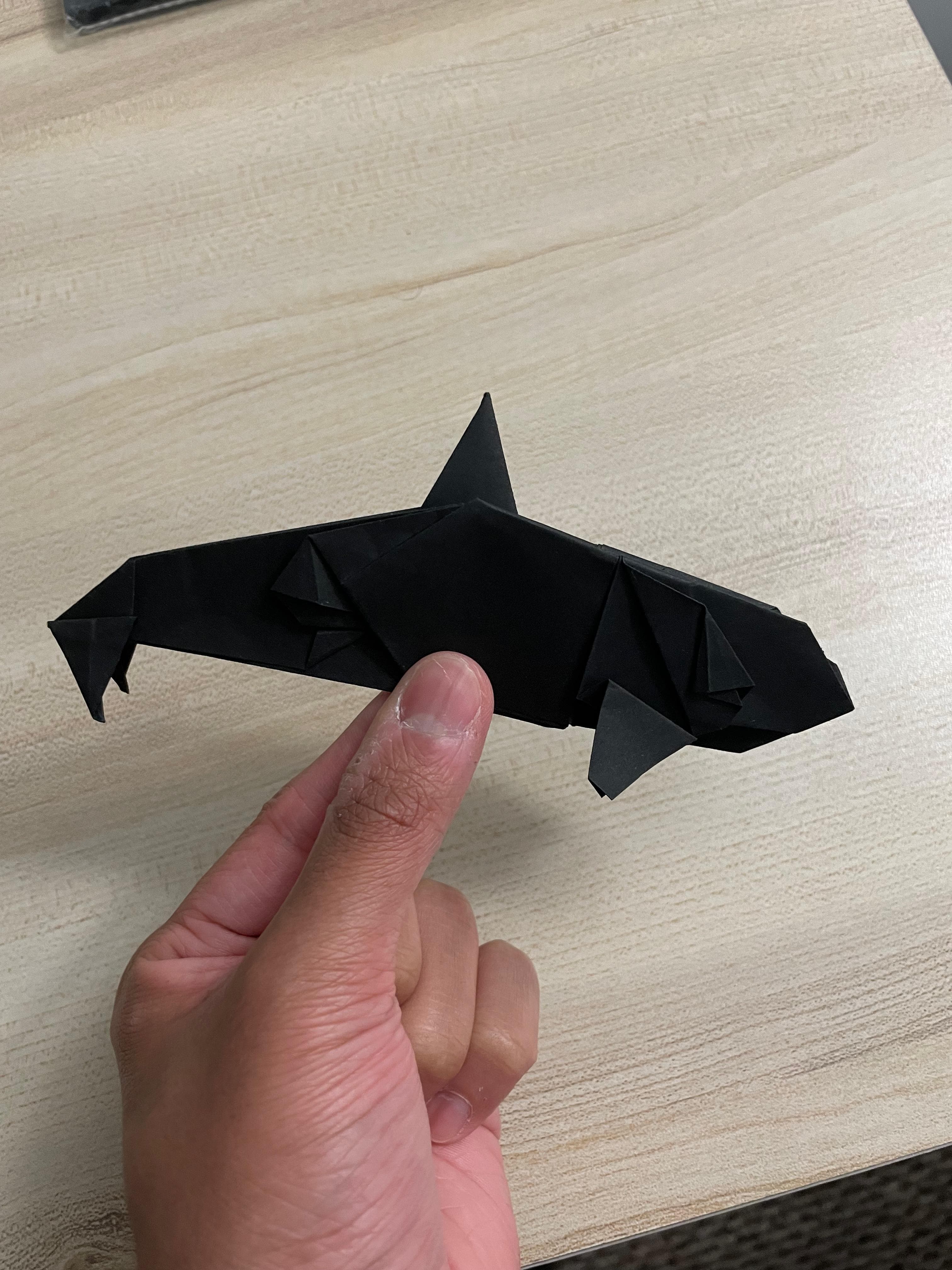 Orca origami model, lead photo